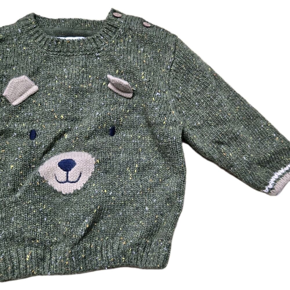 Mayoral green wool blend Forest Green Bear Knit sweater size 6 Months‎